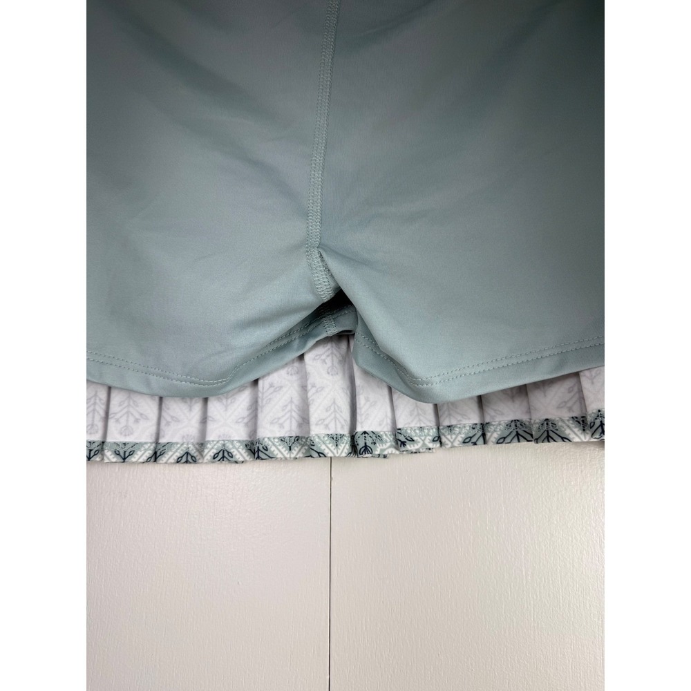 Sigrid Olsen Sage Green Floral Pleated Golf Tennis Skort UPF 50 Size XL NWT - Picture 4 of 10